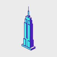 Empire state building isometric vector icon illustration