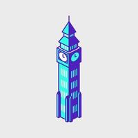 Big ben isometric vector icon illustration