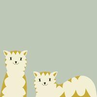 Editable Vector of Cute Smiling Cats Illustration for Text Background
