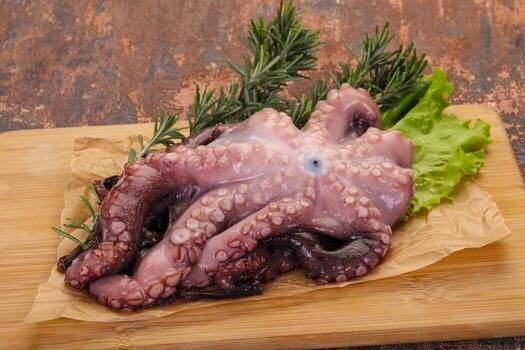 Raw octopus ready for cooking photo