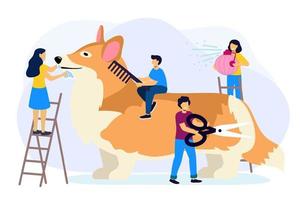 Professional groomer services vector