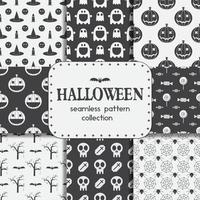 conjunto de fondos de patrones sin fisuras de halloween vector