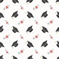 Graduation Cap and Diploma Seamless Pattern Background vector