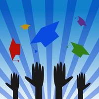 Graduation Hats Throwing High vector