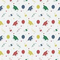 Seamless Graduation Celebration Pattern Background vector