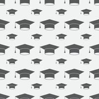 fondo de patrón sin costuras de gorro de graduación vector