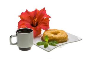 Breakfast with coffee and pastry photo