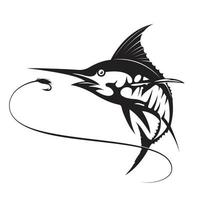 Sailfish Silhouette vector Isolated on white backgroud.