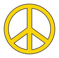 pegatina signo pacífico. símbolo hippie de la paz vector