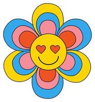 sticker flower power. cute funky hippy sticker vector