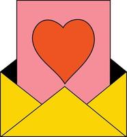 Letter and heart. Sign vector