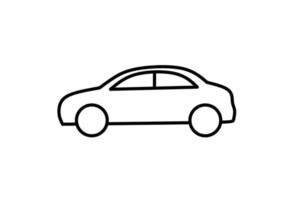 outline side view car icon isolated on white background vector