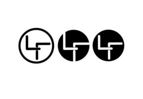 lf fl lf logotipo de letra inicial sobre fondo blanco vector