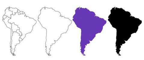 hand drawn south America map isolated on white background vector