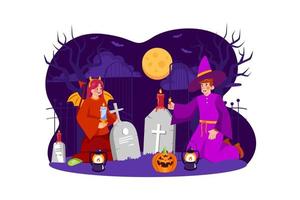 Halloween Illustration concept. Flat illustration isolated on white background