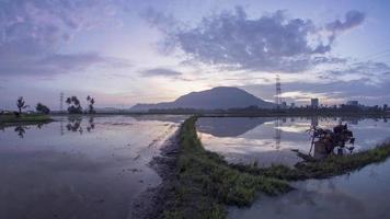 Timelapse tractor in the flooded field video