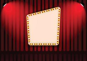 Vintage Curtain with Retro Cinema and Spotlights vector