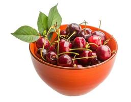 Sweet ripe cherry isolated on white background photo