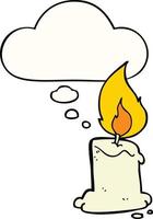 cartoon candle and thought bubble vector