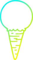 cold gradient line drawing cartoon ice cream cone vector