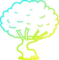 cold gradient line drawing Cartoon tree vector