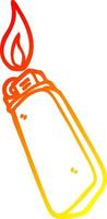 warm gradient line drawing cartoon disposable lighter vector