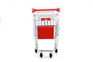 Shopping cart isolated on white background. photo