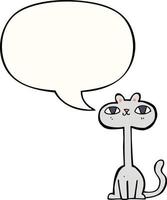 cartoon cat and speech bubble vector