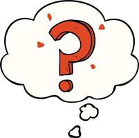 cartoon question mark and thought bubble vector