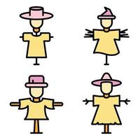 Scarecrow icons vector flat