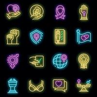 Empowerment icons set vector neon