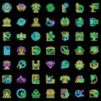 Broker icons set vector neon