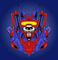 Mecha cat robot illustration vector