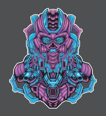 Futuristic robot head vector illustration