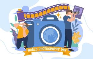 World Photography Day Concept vector