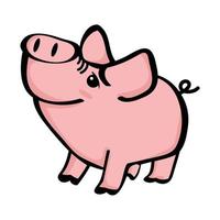 vector de dibujos animados de cerdo feliz de dibujos animados