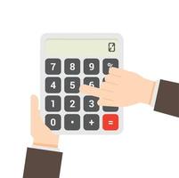 hand business  using calculator vector