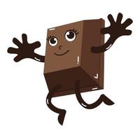 Cute cartoon of chocolate block vector