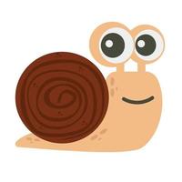 Cute snail cartoon character sign vector