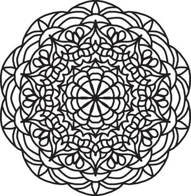 Flower Mandala pattern. Decorative circle ornament in ethnic oriental style.