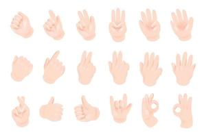 sign language hand signal 3d graphic vector illustration on white