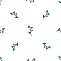 fondo transparente de pequeñas flores azules nomeolvides. patrón sin fin para su diseño. vector