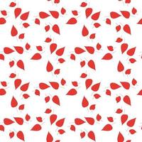 Seamless pattern with horizontal red leaves on white background. Endless background for your design. vector