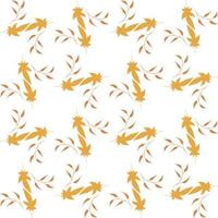 Seamless pattern with horizontal round frames of orange branches and leaves on white background. Endless background for your design. vector