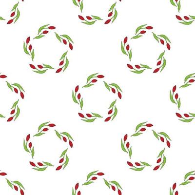 Seamless background with red tulips 3. Endless pattern with flowers on white background. Vector image.