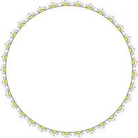 Round frame with yellow sun. Isolated wreath on white background for your design vector
