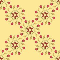 Seamless background with wreaths of bow and balloons on light yellow background. Endless pattern for your design. vector