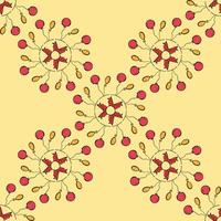 Seamless background with wreaths of bow and balloons on light yellow background. Endless pattern for your design. vector