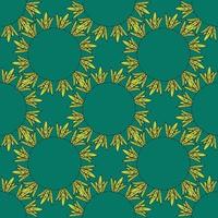 Seamless background with wreaths of leaves on dark green background. Endless pattern for your design. vector