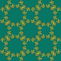 Seamless background with wreaths of leaves on dark green background. Endless pattern for your design. vector